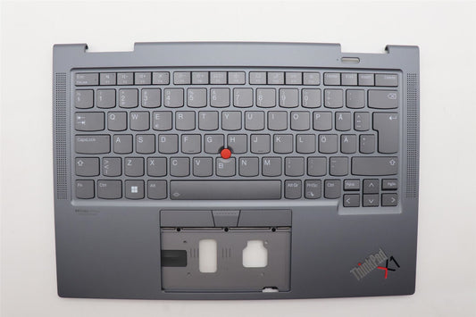 Lenovo Yoga X1 6th Keyboard Palmrest Top Cover Swedish Finnish Grey 5M11C41009