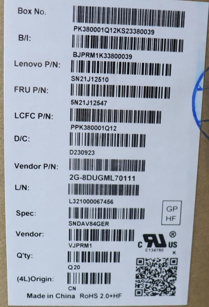 Lenovo NDA-V KBD,LBL-1,PMX,GER 5N21J12547