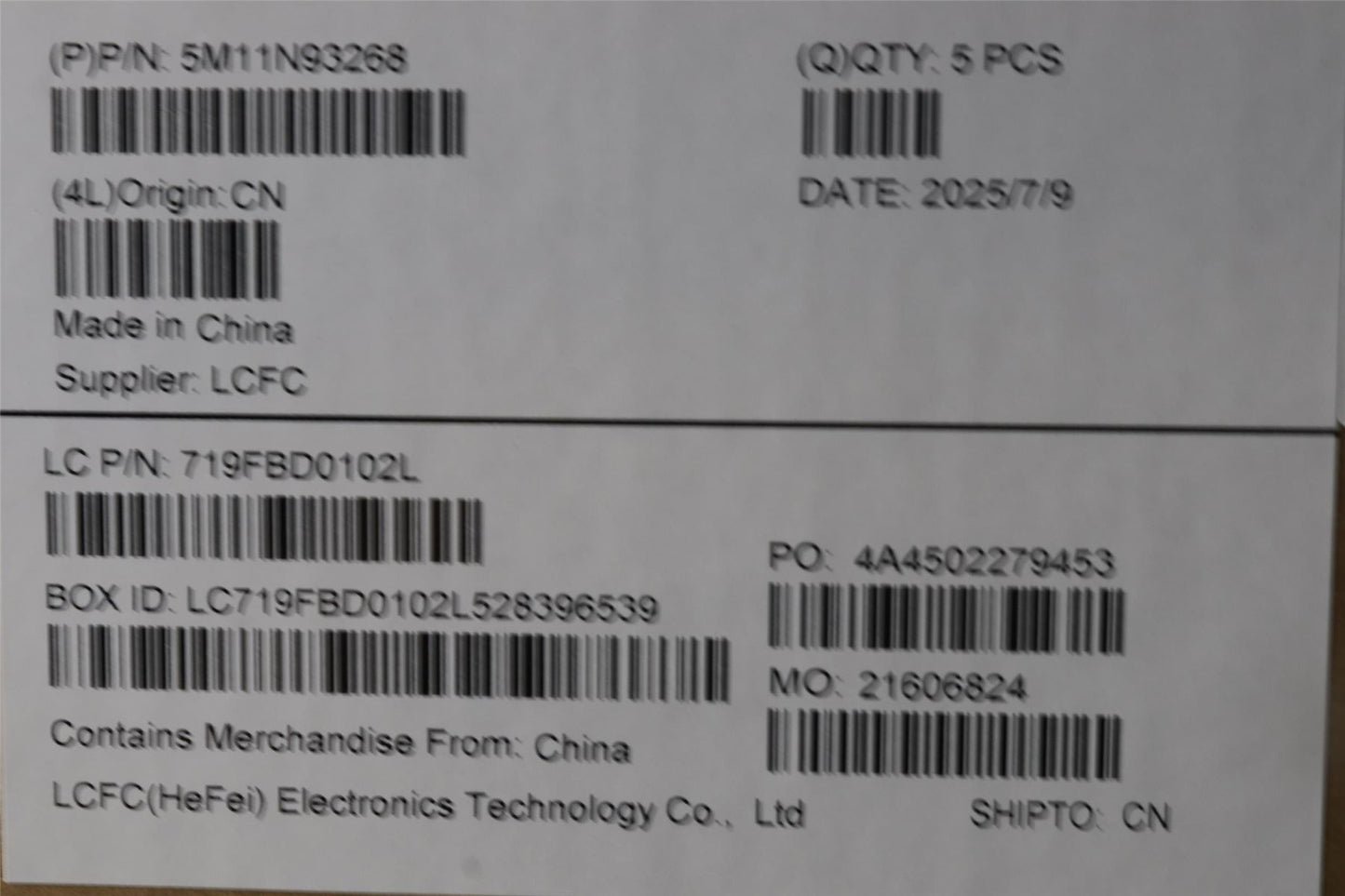 Lenovo MECH_ASM FRU KB FRA(TRI)UK Bk 5M11N93271