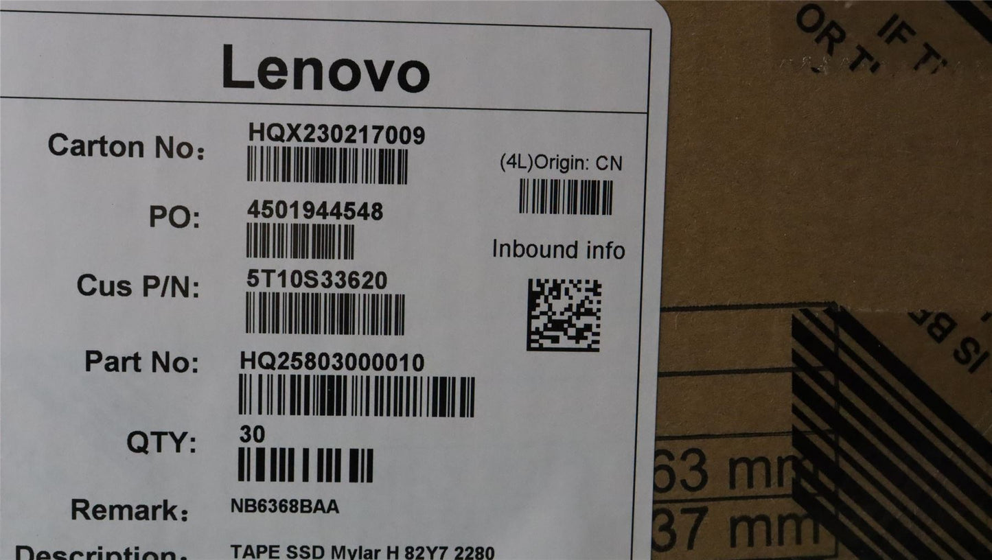 Lenovo TAPE SSD Mylar H 82Y7 2280 5T10S33620