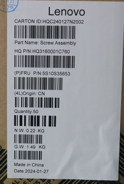 Lenovo SCREW Screw Pack H 83DL 5S10S35653