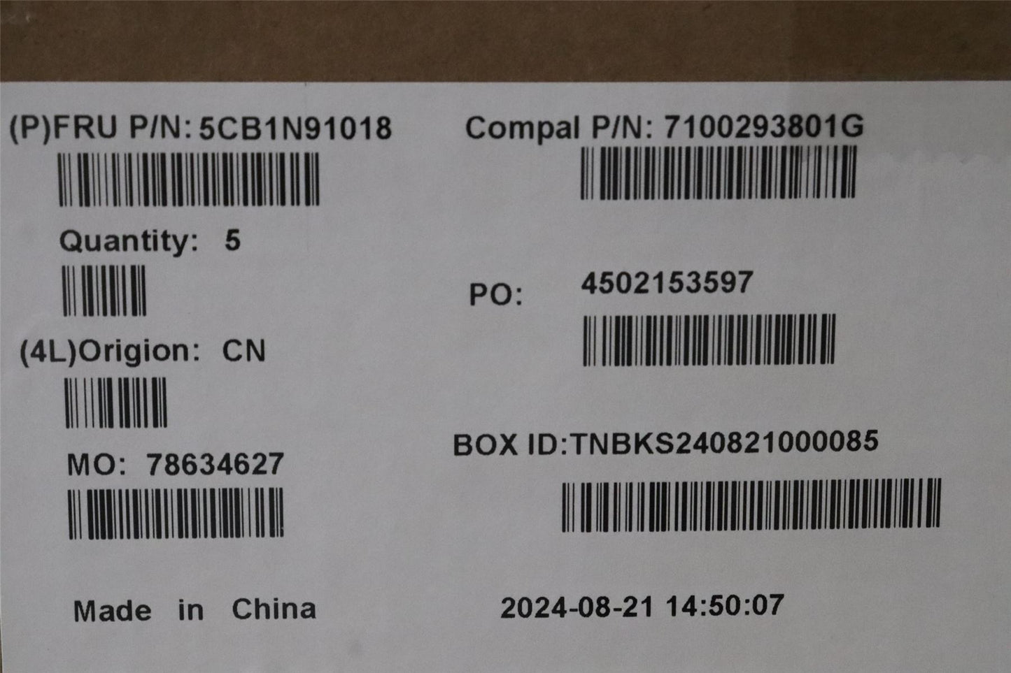 Lenovo UpperCase ITA C83FW NFP CG BL AL 5CB1N91018