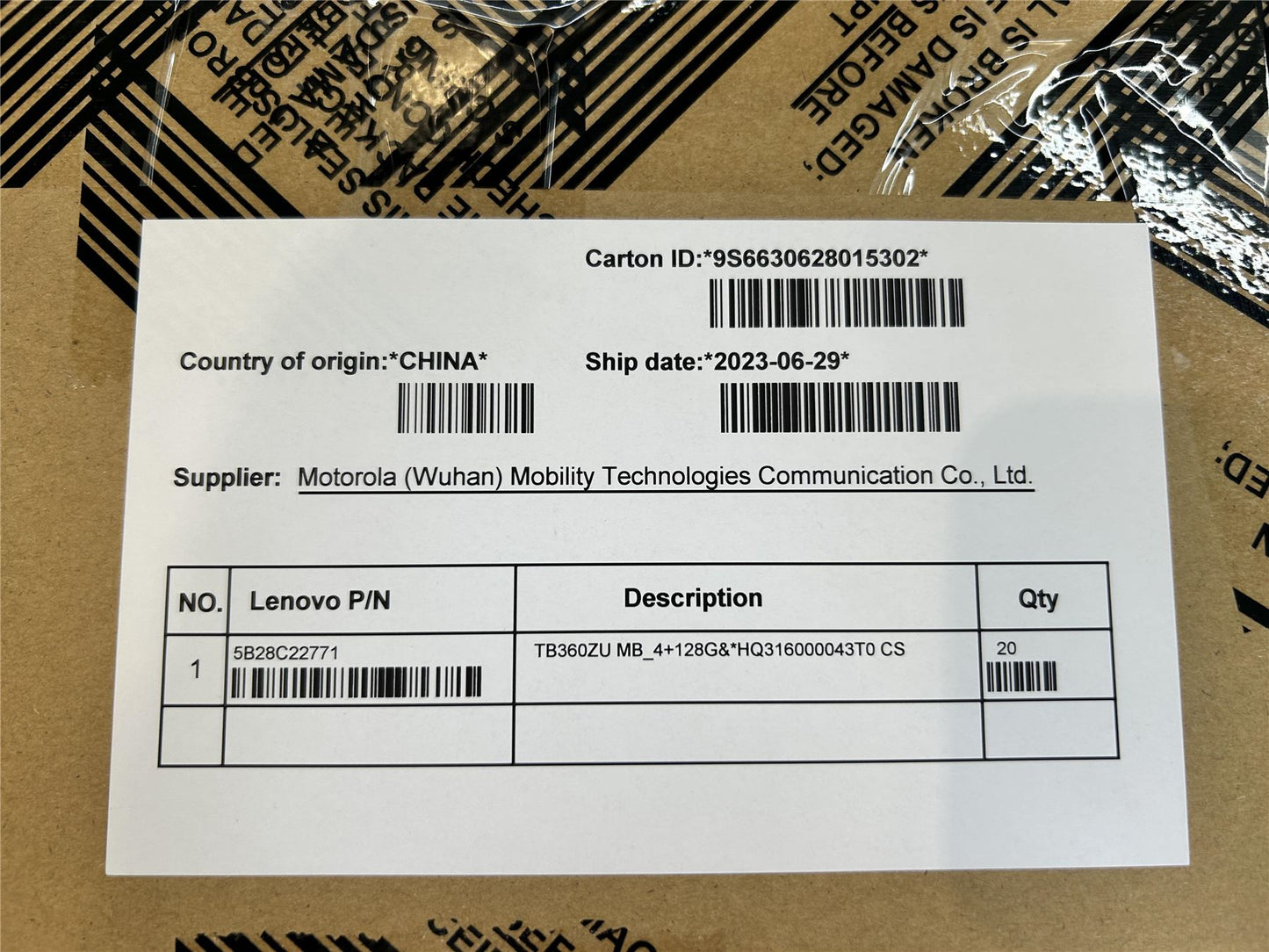 Lenovo TB360ZU MB_4+128G&*HQ316000043T0 CS 5B28C22771
