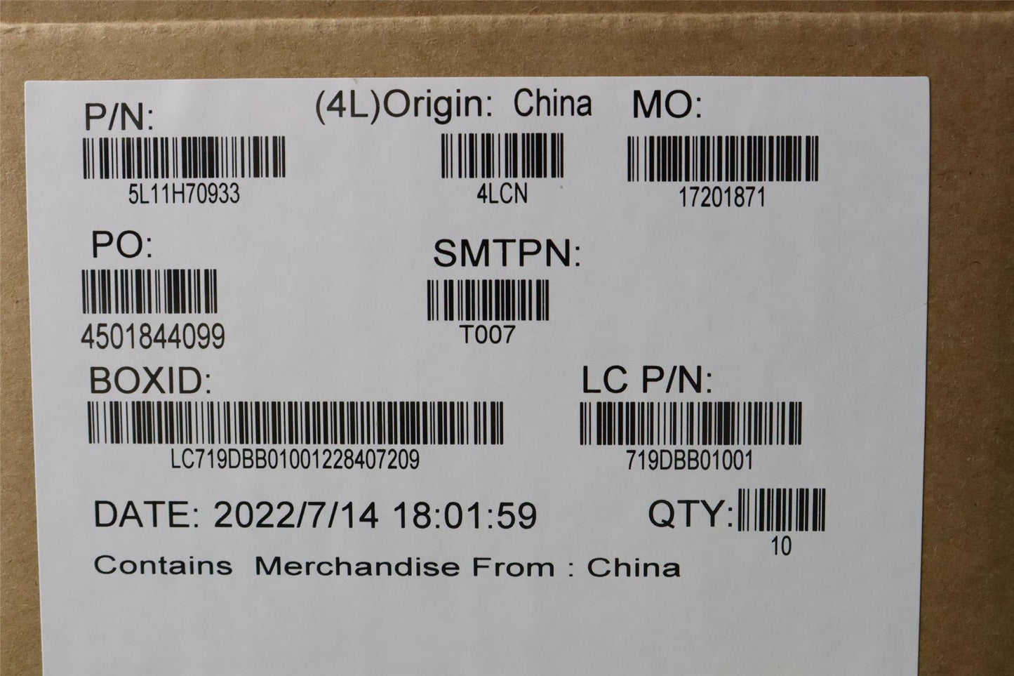 Lenovo LABEL FRU Label Kit for LCFC 5L11H70933