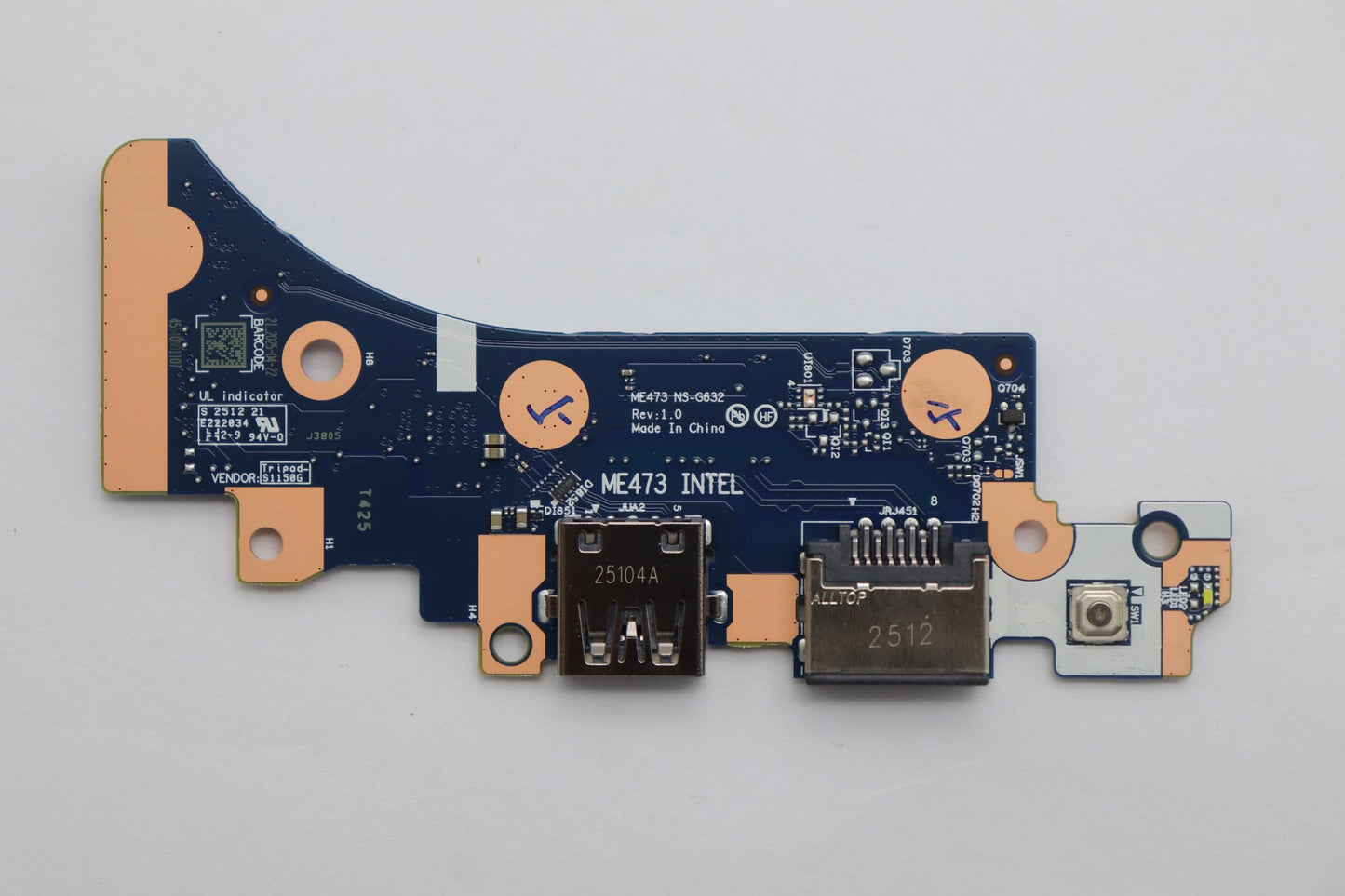 Lenovo CARDPOP PCBA IO/B NSG632 ME473 NFPR MP Fingerprint FPR I/O Board 5C51R91731