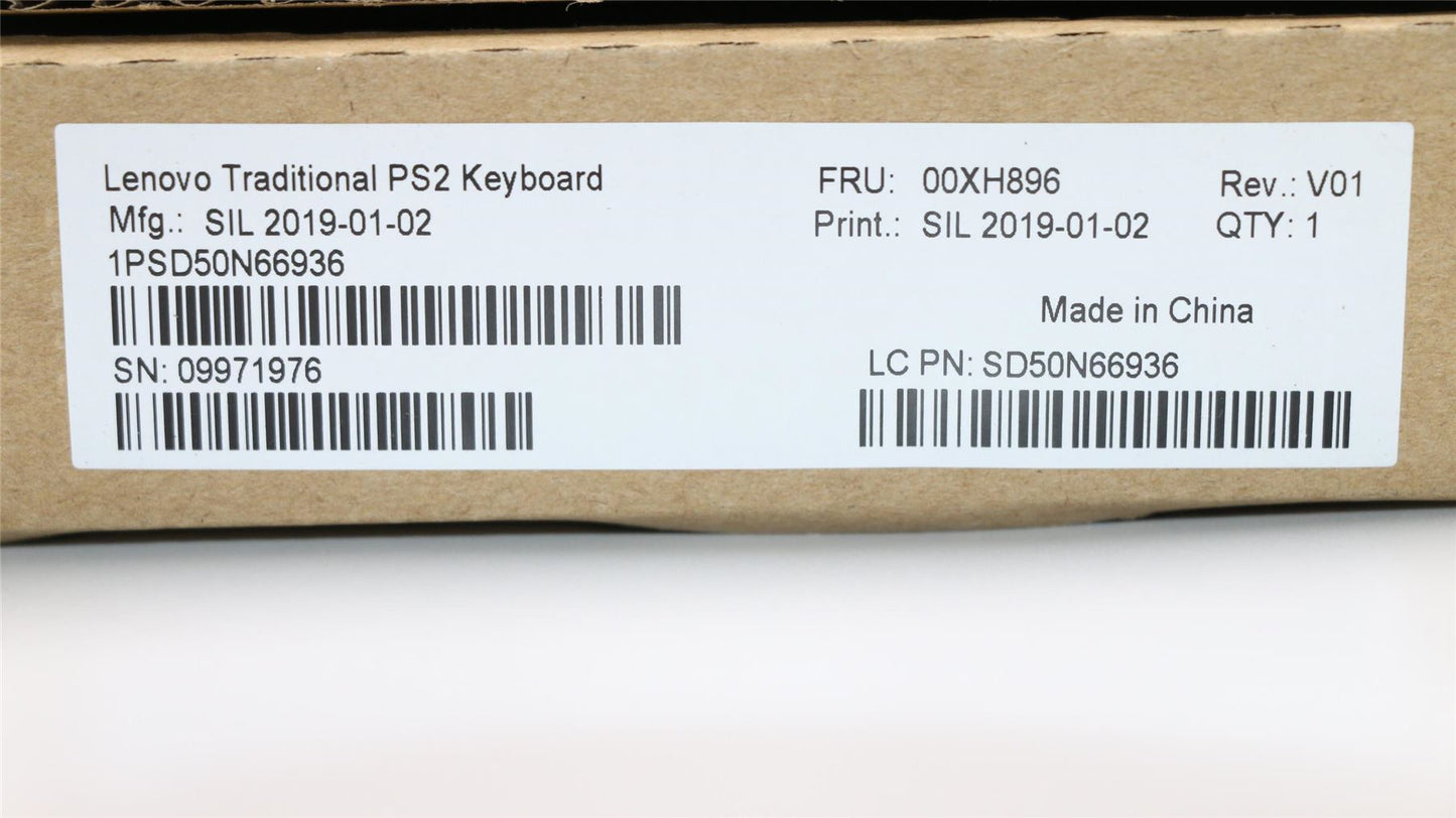 Lenovo Primax KBBH21 PS2 KB BLK_US 00XH896