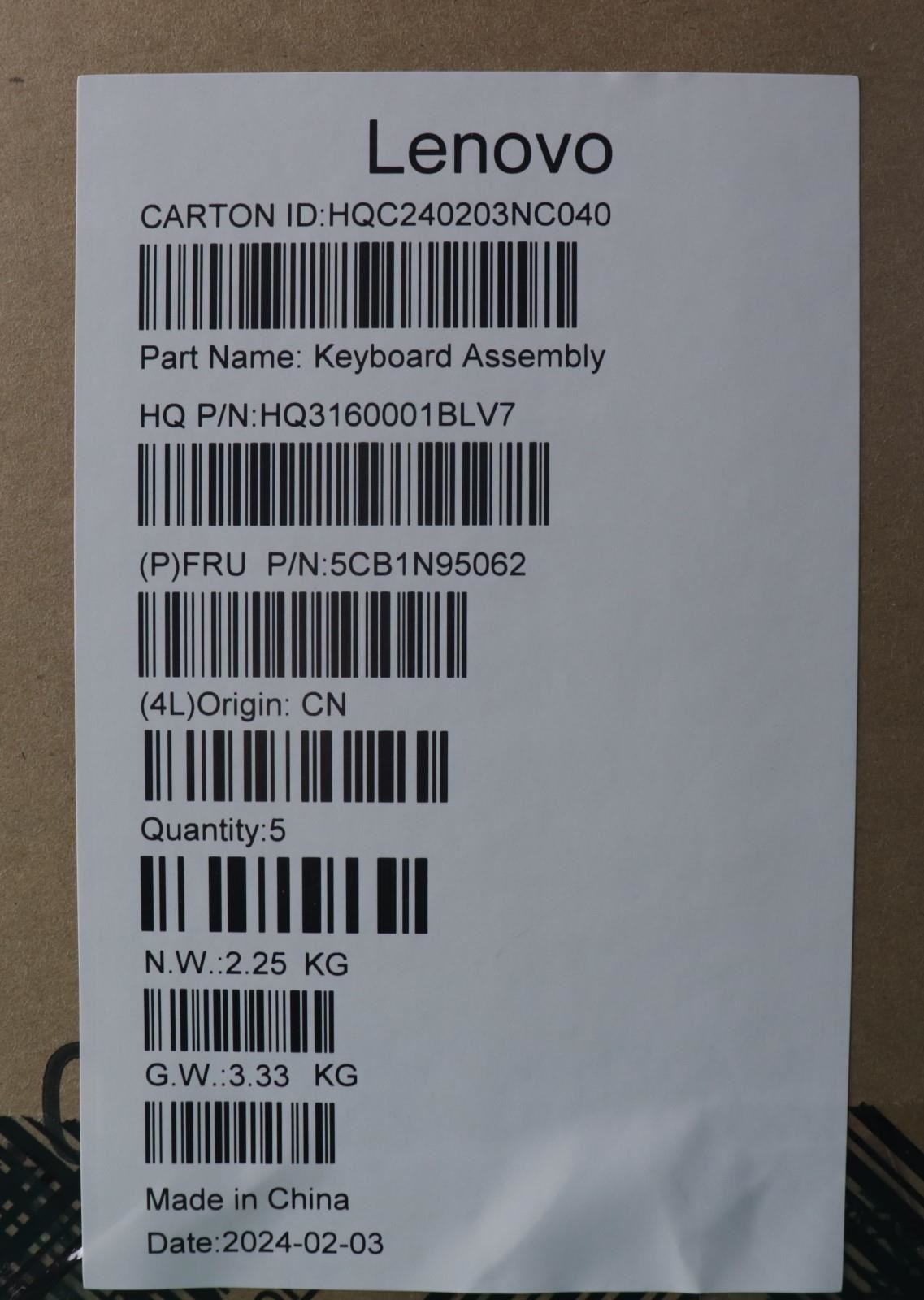 Lenovo Upper Case ASM ENG H 83DS FP LG 5CB1N95062