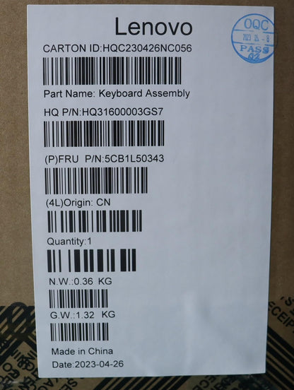 Lenovo Yoga 7 14ARP8 Palmrest Cover Touchpad Keyboard Nordic 5CB1L50343