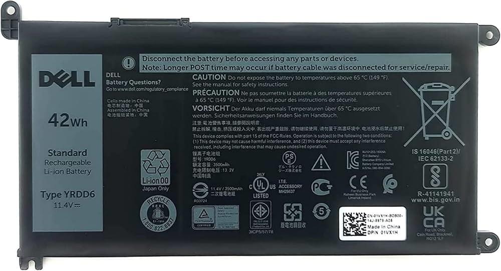 Dell Battery 3 Cell 42WHR Lithium Ion 0FDRHM FDRHM