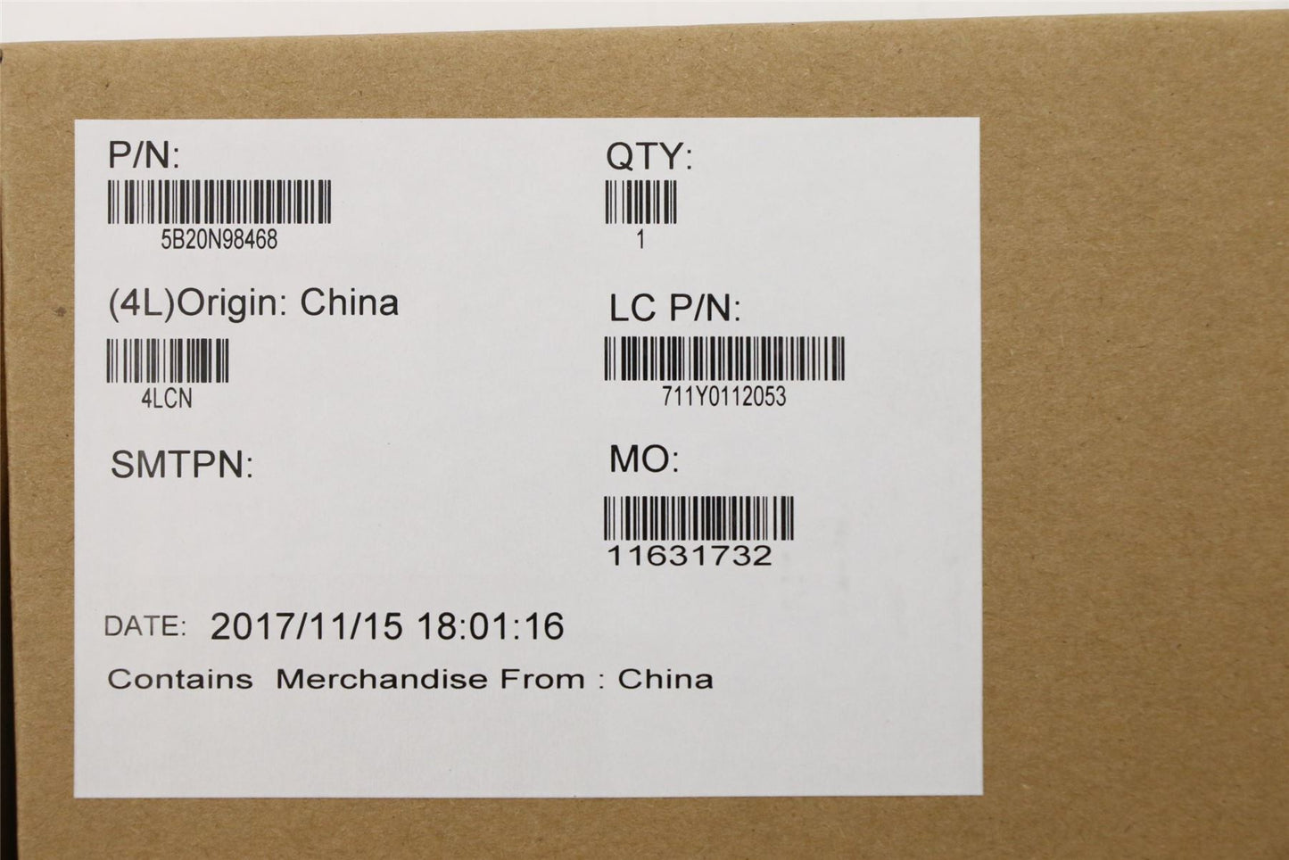 Lenovo 5B20N98468 MB L80YL I77500UH GTR2G 4G FP WIN