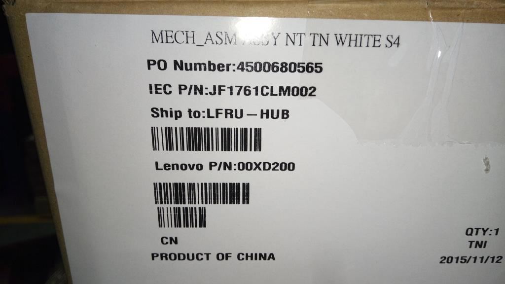 Lenovo MECH_ASM ASSY NT TN WHITE S4 00XD200