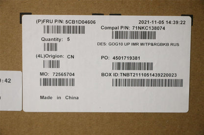 Lenovo Upper Case ASM_RUS C 82K1 RGB 5CB1D04606