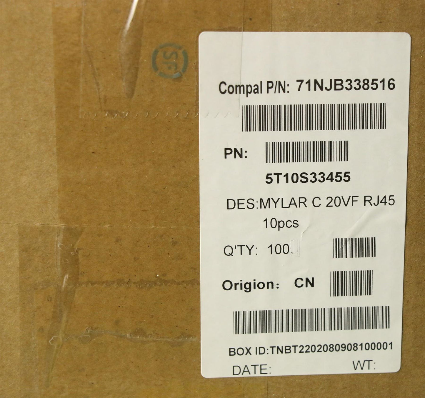 Lenovo TAPE MYLAR C 20VF RJ45 10pcs 5T10S33455