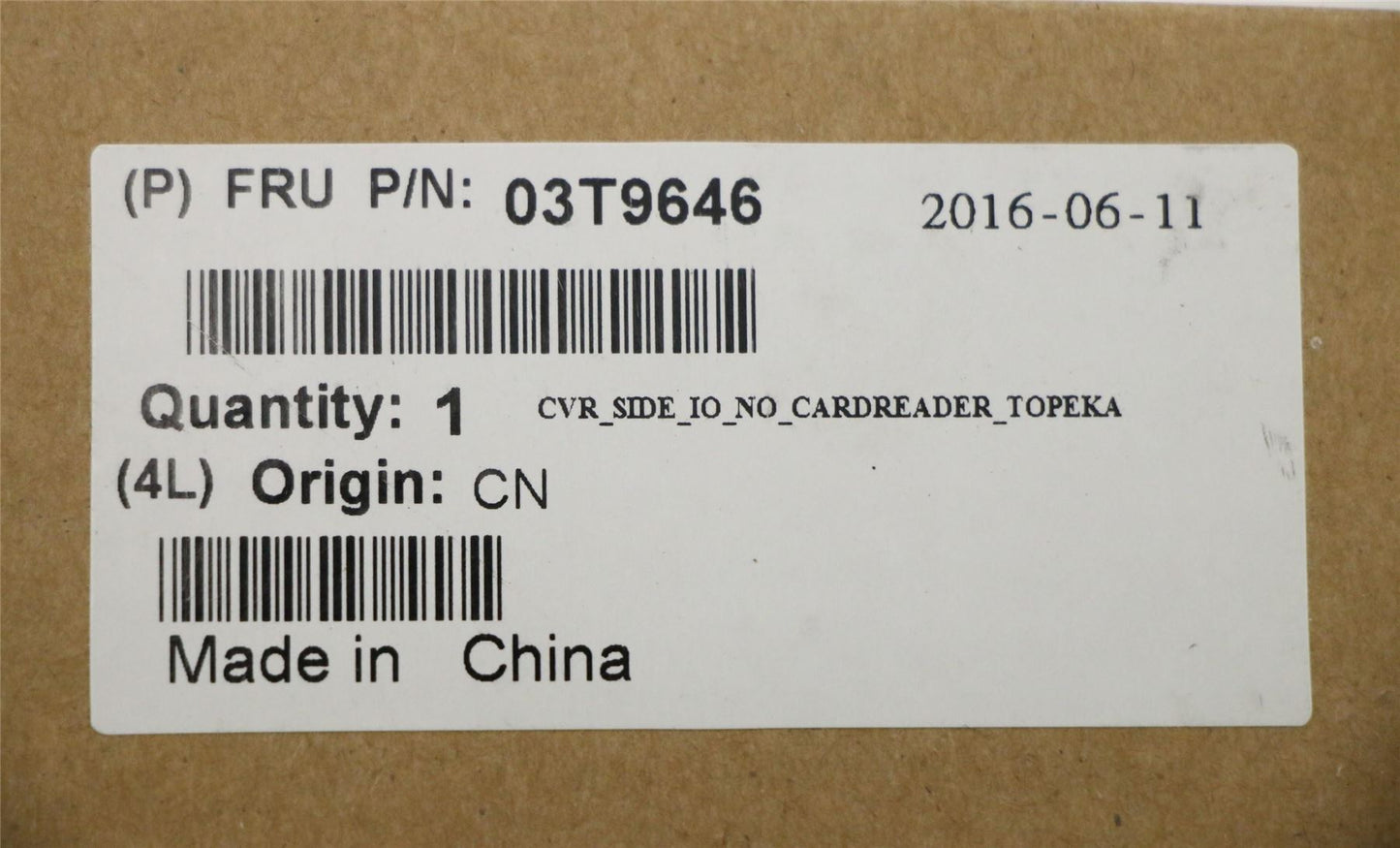 Lenovo FRU, Card reader blank bezel 03T9646