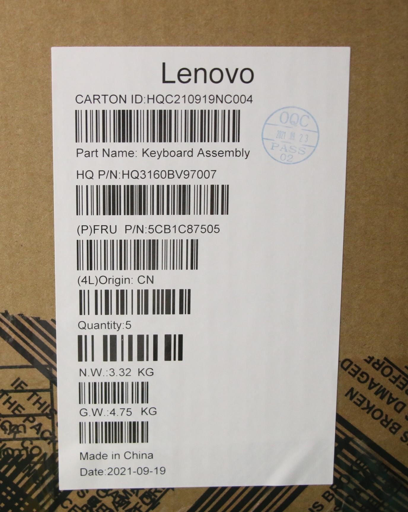 Lenovo Upper Case ASM_TUR H82L9STO 5CB1C87505