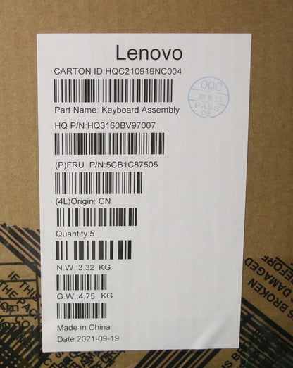 Lenovo Upper Case ASM_TUR H82L9STO 5CB1C87505