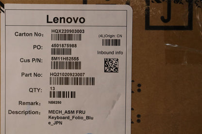 Lenovo 10w Dock Keyboard Palmrest Touchpad Japanese Blue 5M11H52555