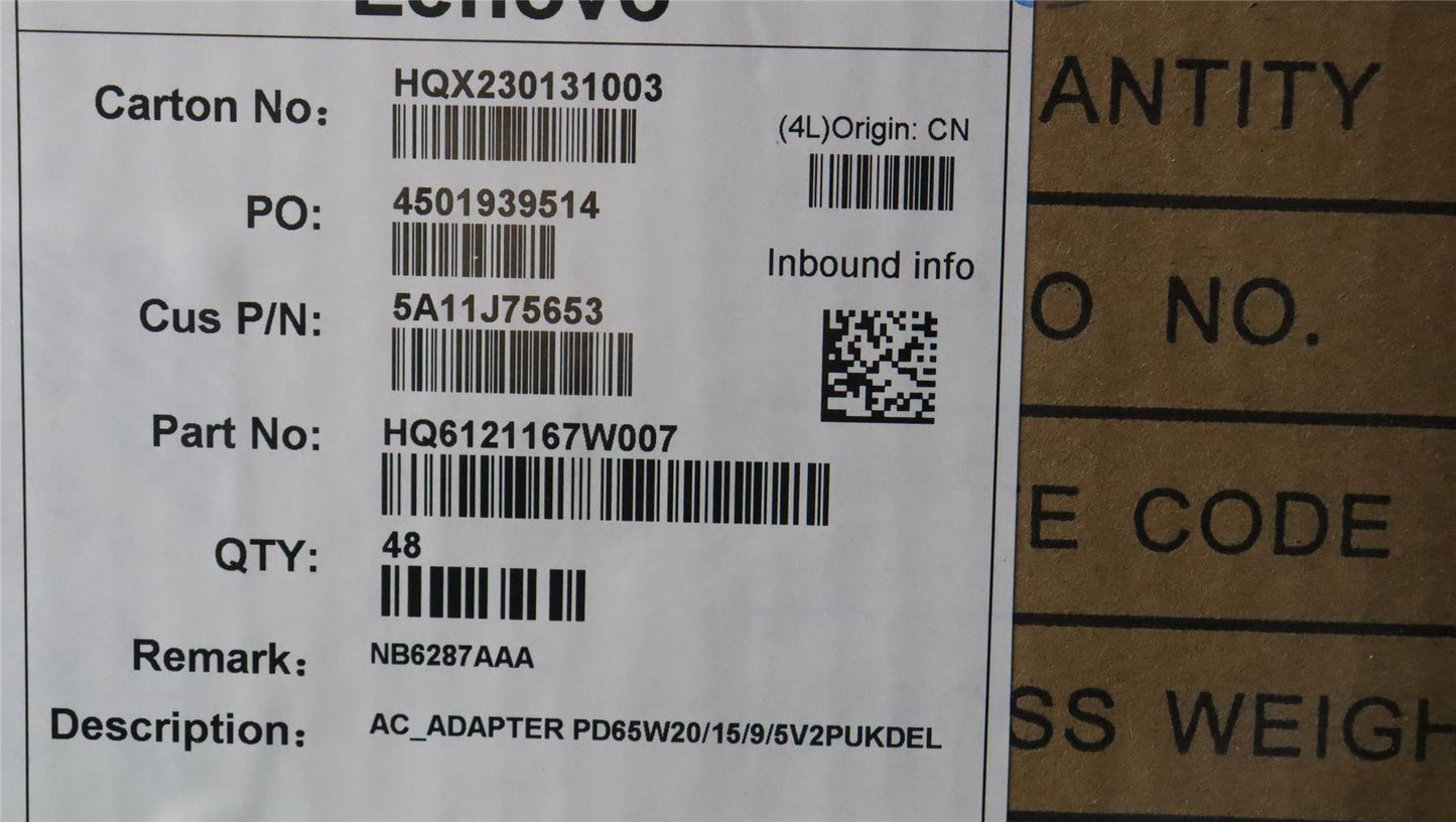 Lenovo ThinkBook 14 G5 IRL 15 G5 IRL AC Charger Adapter Power supply 5A11J75653