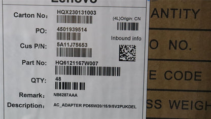 Lenovo ThinkBook 14 G5 IRL 15 G5 IRL AC Charger Adapter Power supply 5A11J75653