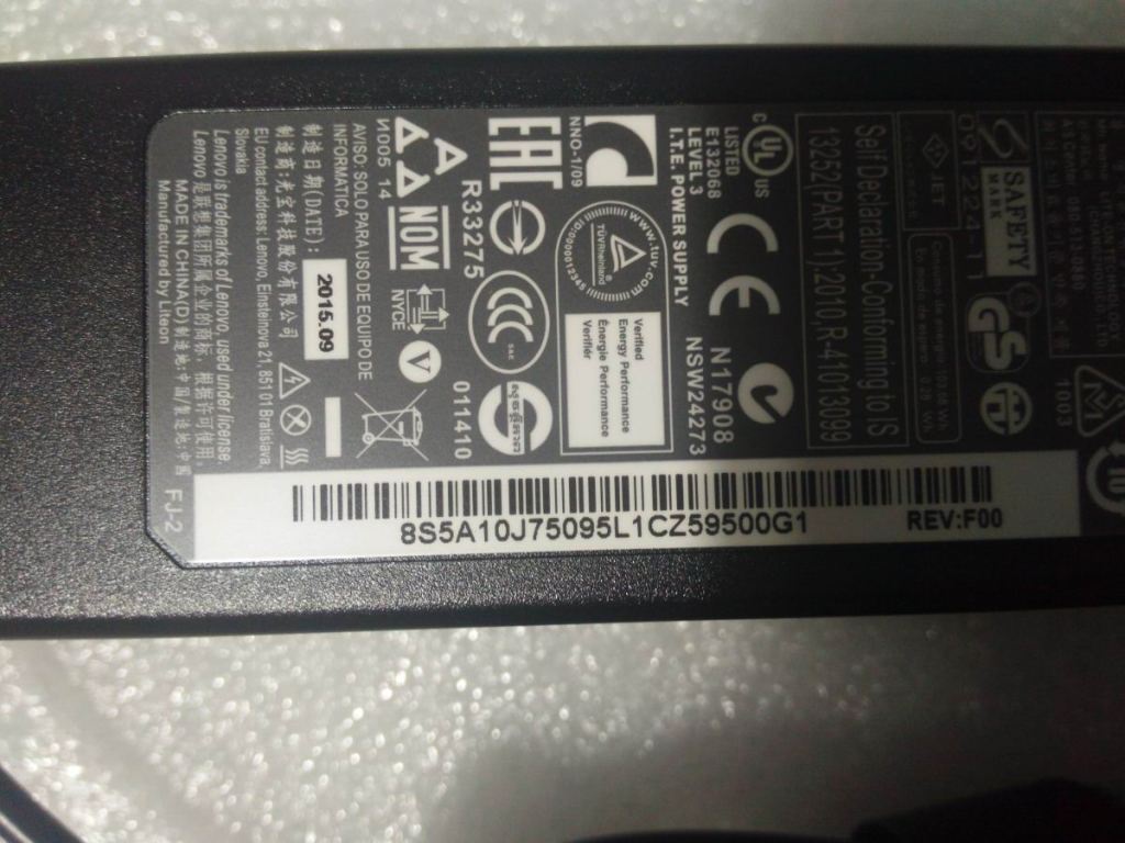 Lenovo Liteon PA-1900-56LC AD BIS 20V 4.5A AC Charger Adapter 5A10J75095