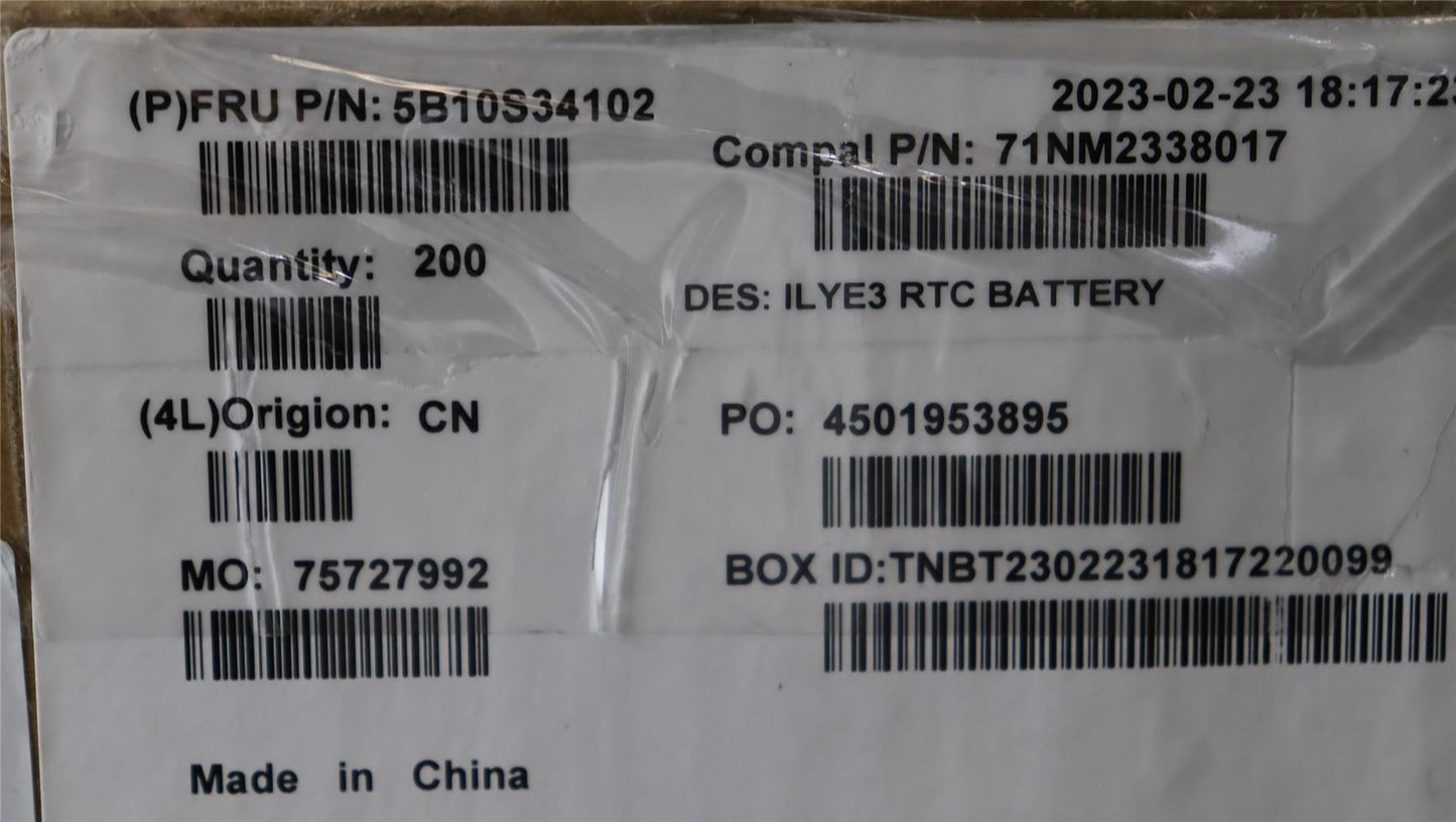 Lenovo CMOS Battery C 82YA 5B10S34102