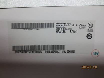 Lenovo Carbon X1 3rd Lcd Screen Display 14.0 FHD IPS. AG 00HN820