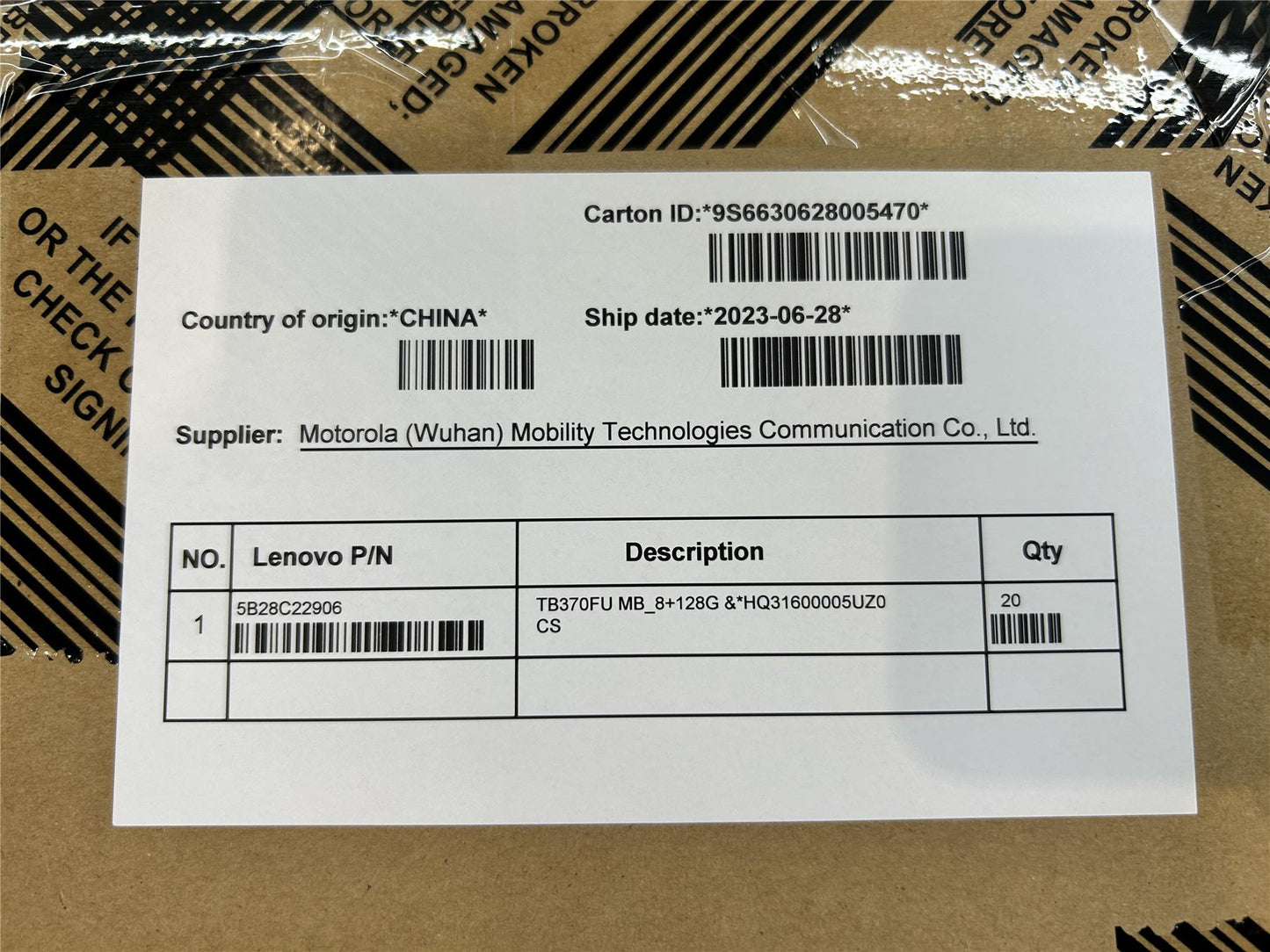 Lenovo P12 TB370FU Motherboard Mainboard 5B28C22906