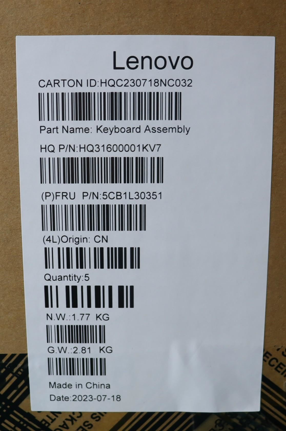 Lenovo Chrome IP 3 14M868 Palmrest Cover Touchpad Keyboard Nordic Silver 5CB1L30351