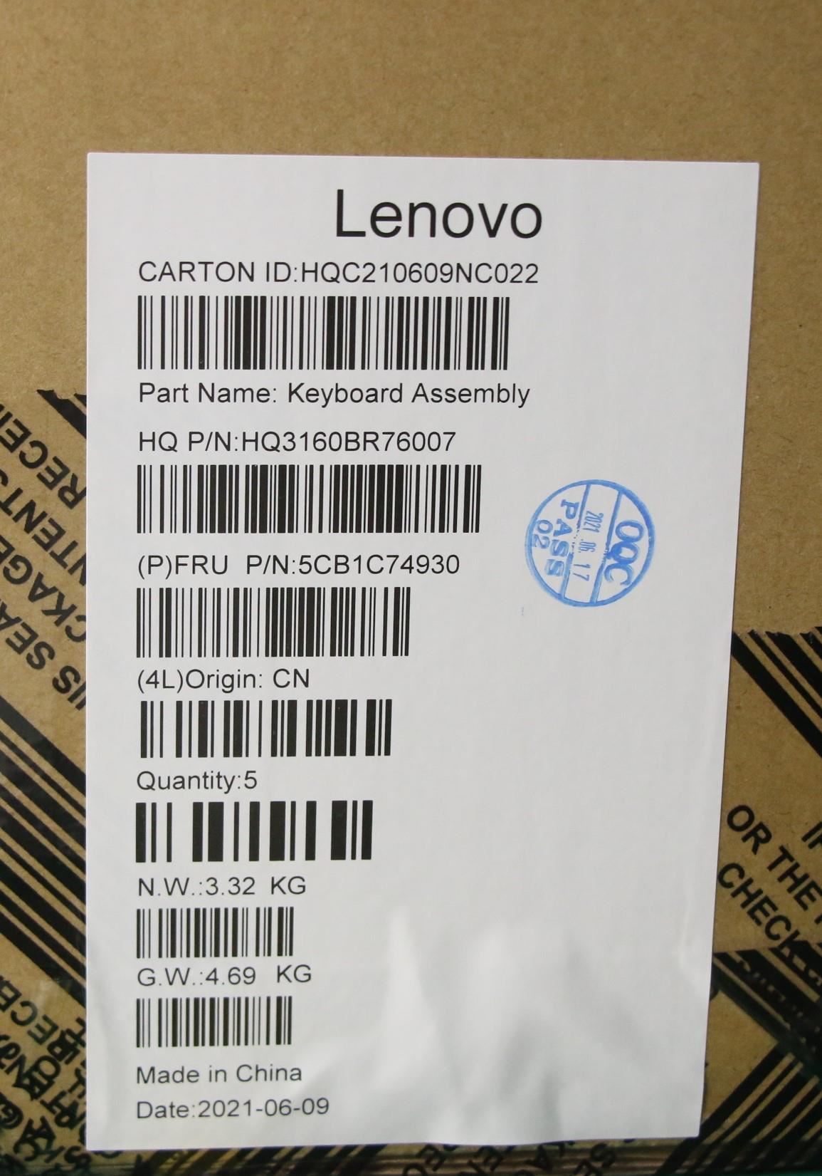 Lenovo IdeaPad 5 16ACH6 Palmrest Cover Touchpad Keyboard UK Europe 5CB1C74930