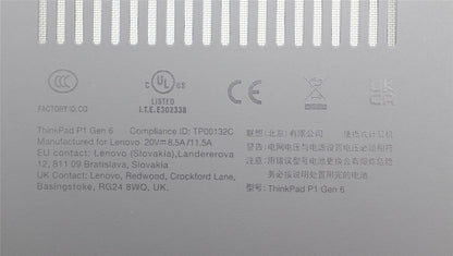 Lenovo ThinkPad P1 Gen 6 Bottom Base Lower Chassis Cover Grey 5M11L84685