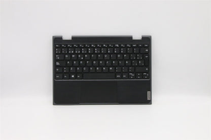 Lenovo 100e 2nd Gen Palmrest Touchpad Cover Keyboard Spanish Black 5CB0T77507