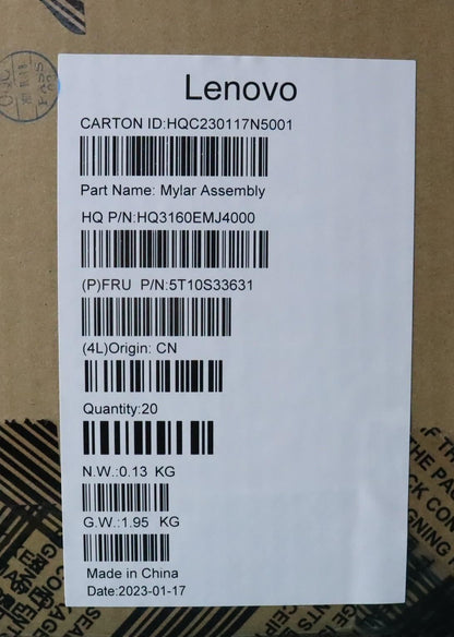 Lenovo TAPE D COVER COSTMETICS MYLAR H 83AL *5 5T10S33631