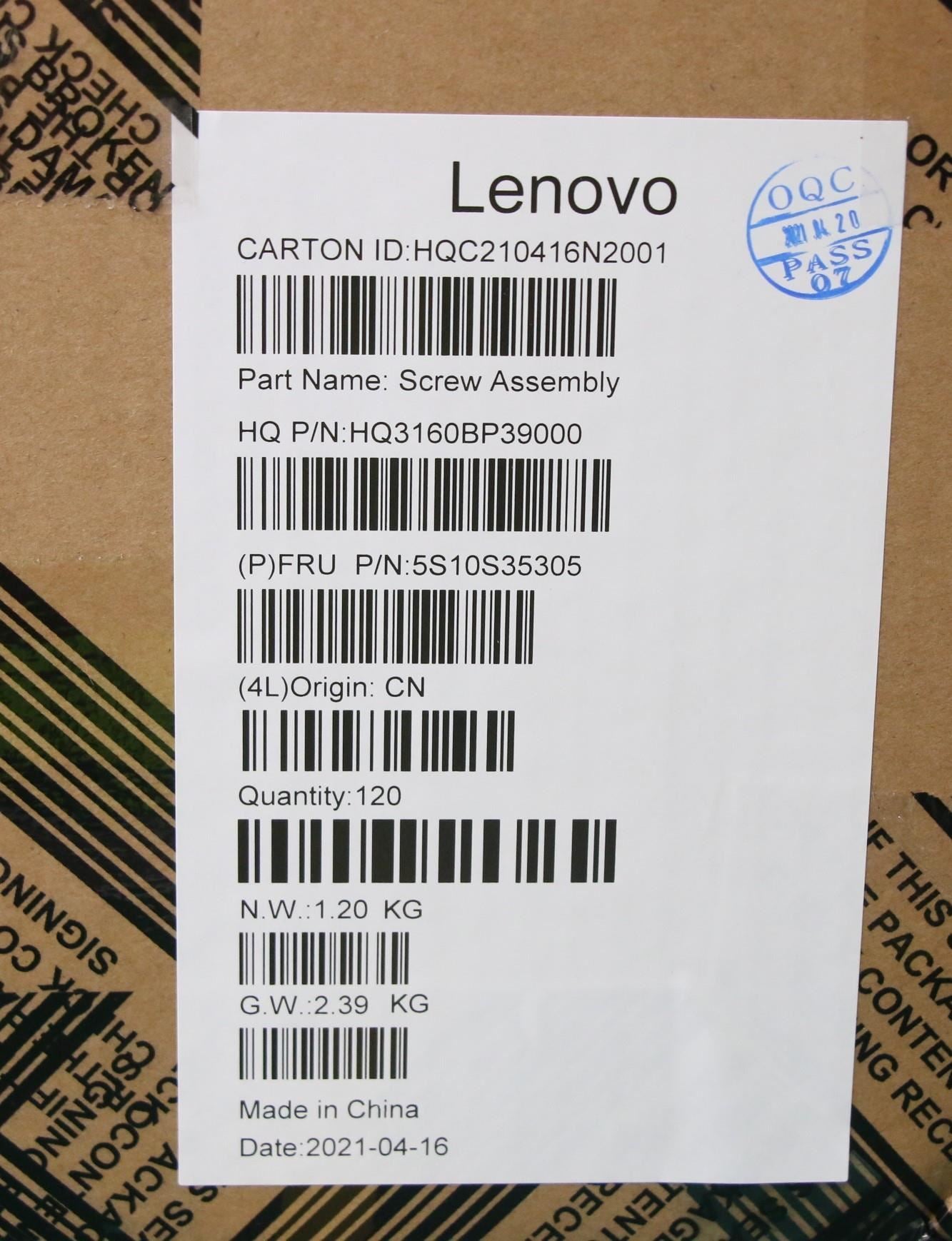 Lenovo SCREW Screw Pack H 82KM 5S10S35305