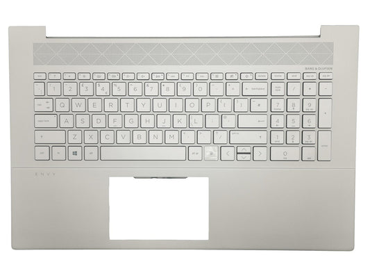 Genuine HP Envy 17-CG Palmrest Cover Keyboard UK Silver Backlit L87983-031