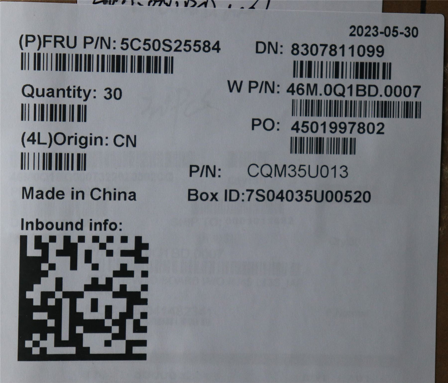 Lenovo USB Board W 21AR NET NEW 5C50S25584