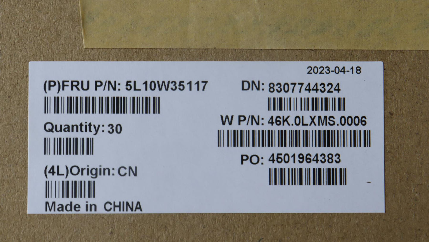 Lenovo LABEL W 20V9 GEO KIT 5L10W35117