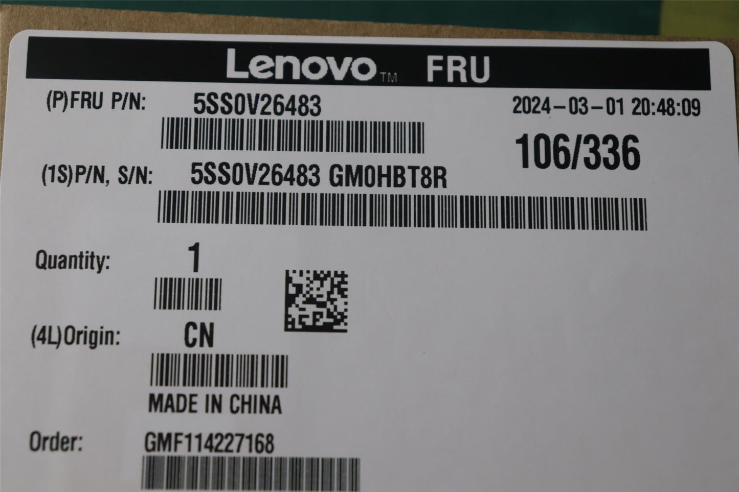 Lenovo ThinkPad L14 Gen 4 L15 Gen 4 Solid State Drive SSD 5SS0V26483