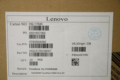 Lenovo H 20WJ CLO_GY Touchpad Board 5T60S94260
