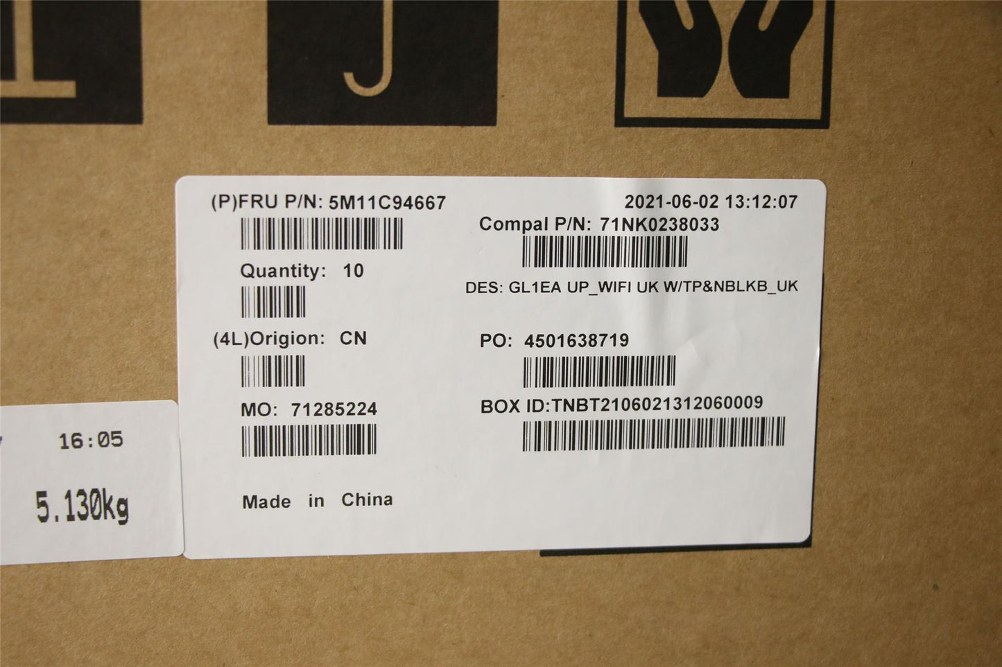 Lenovo Chromebook 100e 3 Keyboard Palmrest Top Cover UK Black 5M11C94667