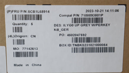 Lenovo Upper Case ASM_GER C 82Y4 RGB 5CB1L68914