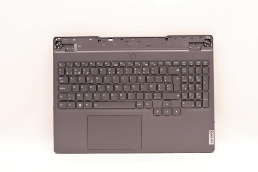 Lenovo 5 15IAH7H Palmrest Cover Touchpad Keyboard Belgian Storm Grey 5CB1F38750