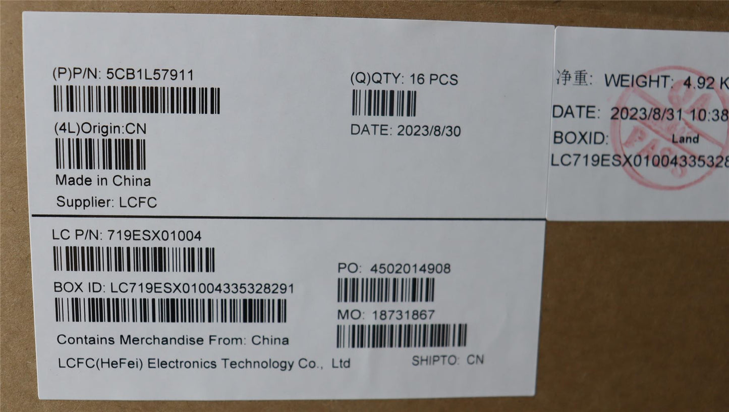 Lenovo FRU KT4D2_D_COVER_UMA_WW_ASSY_BK 5CB1L57911
