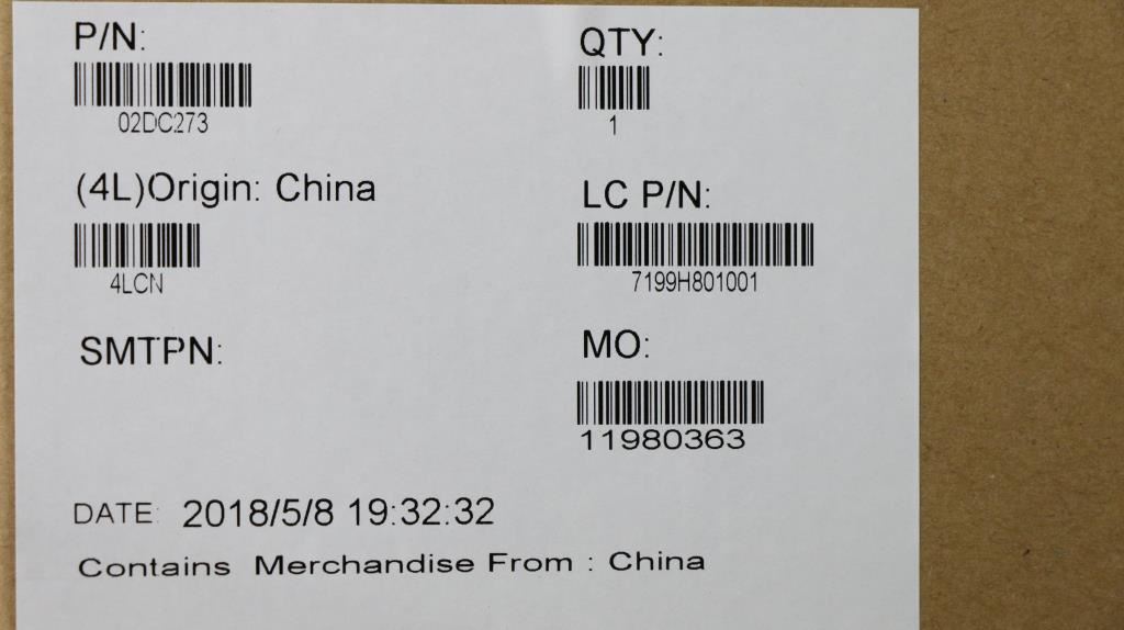 Lenovo Solo FRU LBL kit 02DC273