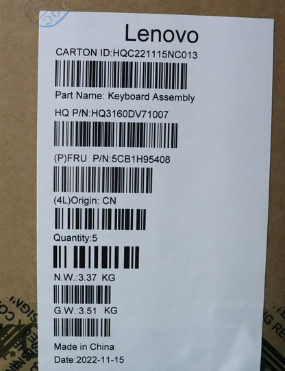 Lenovo Upper Case ASM_FRA H 82SK CLGY UMA 5CB1H95408
