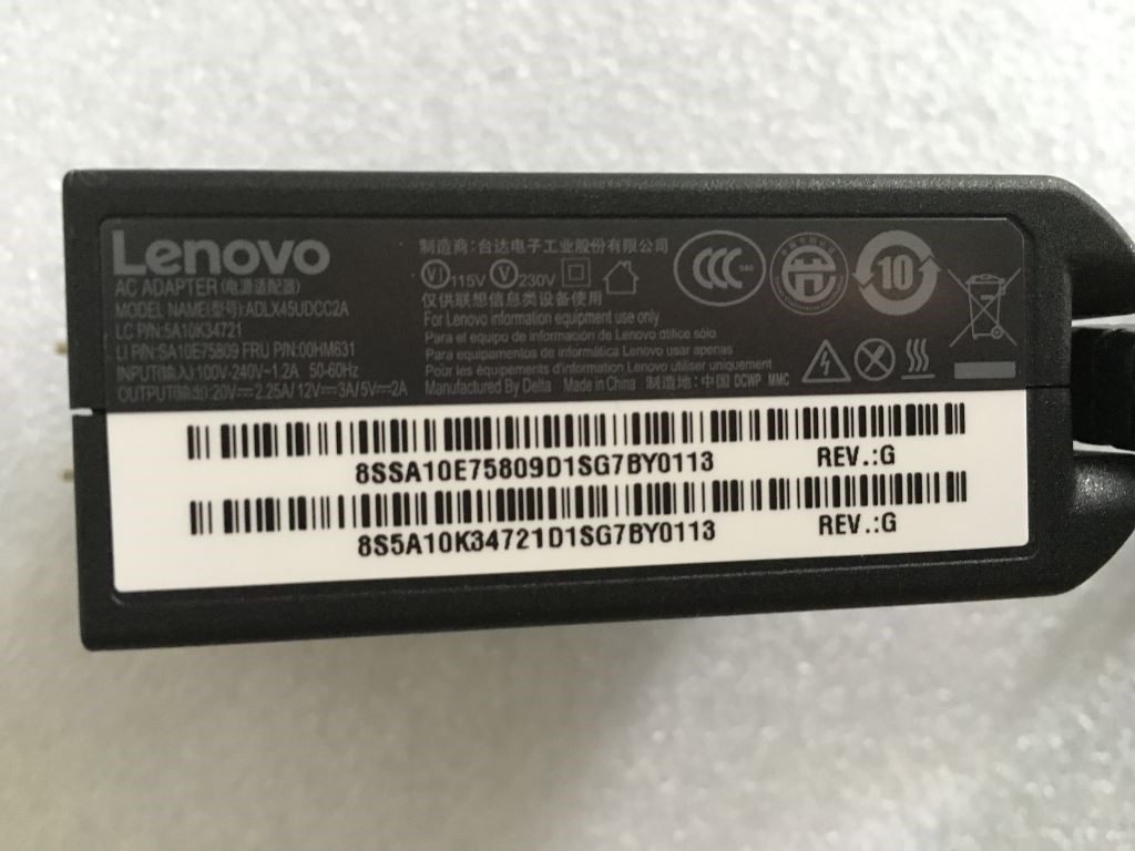 Lenovo Delta ADLX45UDCC2A 20V 2.25A adapter 5A10K34721