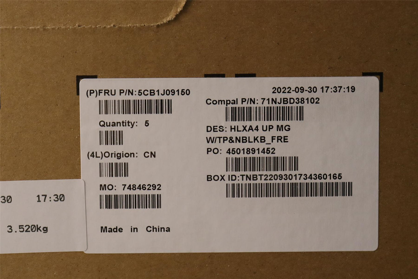 Lenovo ThinkBook 14 G4 IAP Palmrest Cover Touchpad Keyboard French 5CB1J09150
