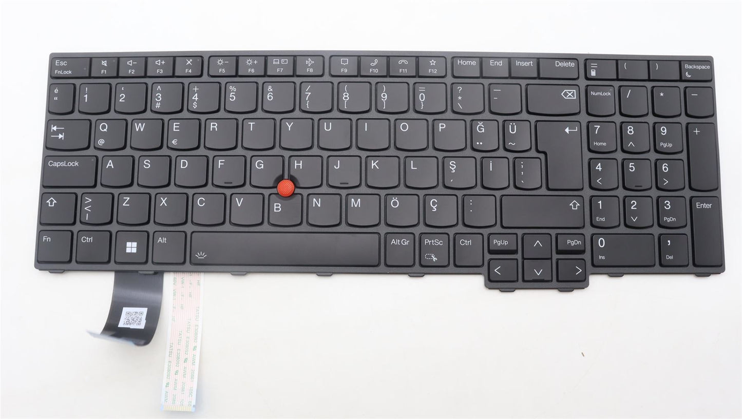 Lenovo ThinkPad P16s 1 L15 3 T16 1 Keyboard Turkish Black Backlit 5N21D93783