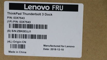 Lenovo Dock Thunderbolt 3 Dock Docking Station US 03X7133