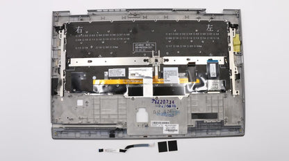 Lenovo Yoga X1 3rd Gen Keyboard Palmrest Top Cover Danish Silver Backlit 01LX953