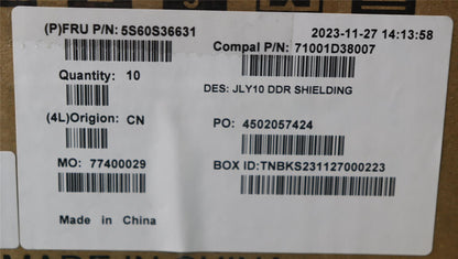 Lenovo SHIELD DIMM SHIELDING C 83DG 5S60S36631